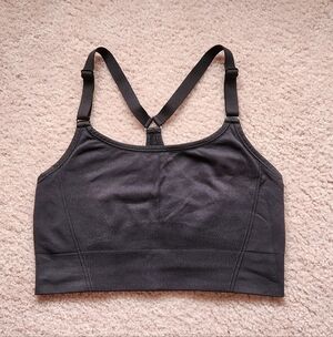 Black All In Motion Racerback Sports Bra M